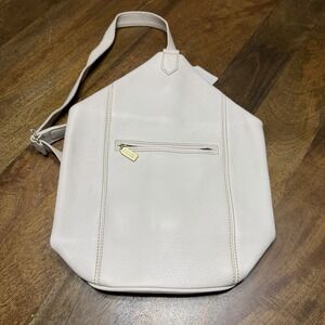 Vintage Coach Sonoma Flatpack Sling Bag 4917 Bone White Pebbled Leather Saddle